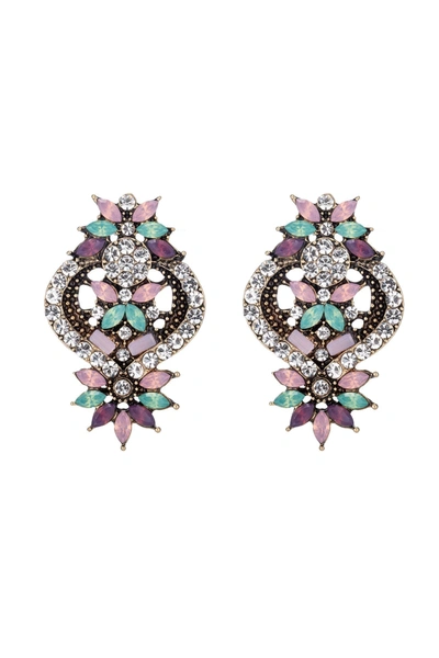 Eye Candy La Gabriella Glam Statement Earring In Multi