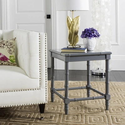 Safavieh Liviah Modern Coastal 22in Bamboo Accent Table In Grey