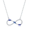Simona Sterling Silver Round & Baguette Cz Infinity Necklace - Simulated Gem In Silver