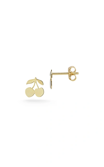 Ember Fine Jewelry Italian 14k Yellow Gold Cherry Stud Earrings In White