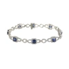 SUZY LEVIAN STERLING SILVER ASSCHER CUT SAPPHIRE & DIAMOND ACCENT TENNIS BRACELET