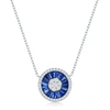 Simona Sterling Silver White Cz And Simulated Baguette Circle Necklace