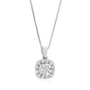 Vir Jewels 1/10 Cttw Lab Grown Diamond Square Pendant Necklace .925 Sterling Silver 1/3 Inch With 18 Inch Chain In Silver
