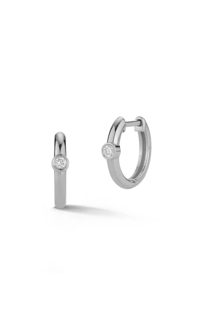 Ember Fine Jewelry 14k White Gold & Diamond Hoop Earrings In Silver