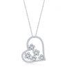 Simona Sterling Silver Cz Ruby Heart And Flowers Necklace - Rose Gold Plated