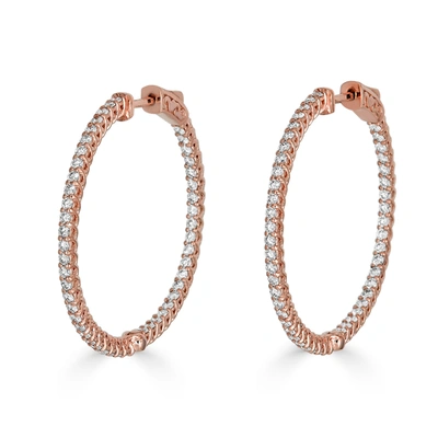 Monary 14k Rose Gold Earrings With 1.9 Ct. Diamonds In White