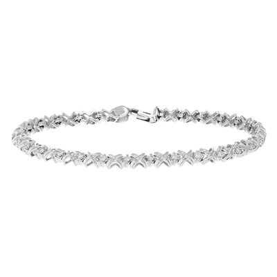 Vir Jewels 1/2 Cttw Si2-i1 Diamond Bracelet 10k White Gold Round Prong Set Xoxo 7 Inch In Silver