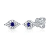 Sabrina Designs 14k Gold & Diamond Sapphire Evil Eye Studs In White
