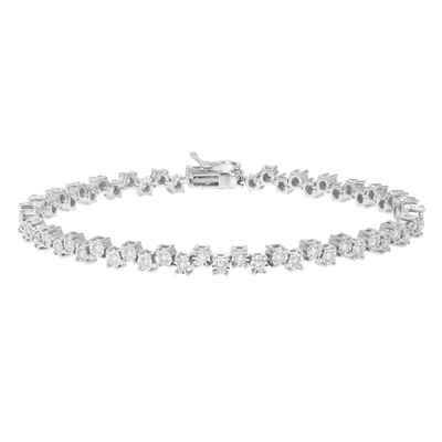 Vir Jewels 1 Cttw Round Cut Lab Grown Diamond Tennis Bracelet In .925 Sterling Silver Prong Set 7 Inch In Grey