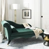 Safavieh Caiden Velvet Chaise With Pillow In Emerald/espresso