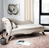 Safavieh Caiden Velvet Chaise With Pillow In Tan/espresso