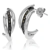 Vir Jewels 1/10 Cttw Champagne Diamond Hoop Earrings .925 Sterling Silver With Rhodium In Silver