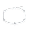 Simona Sterling Silver Starfish Anklet In White