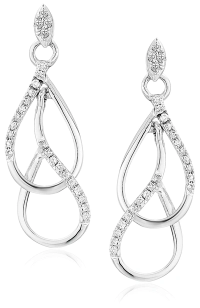 Vir Jewels 1/6 Cttw Diamond Drop Earrings In 10k White Gold In Silver