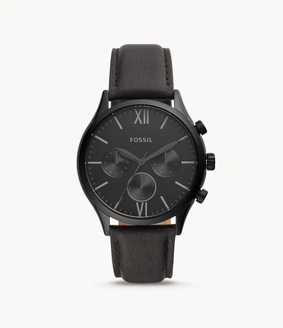 Fossil Men's Fenmore Multifunction, Black-tone Stainless Steel