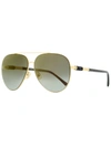 JIMMY CHOO WOMEN'S AVIATOR SUNGLASSES GRAY/S RHLFQ GOLD/BLACK 63MM