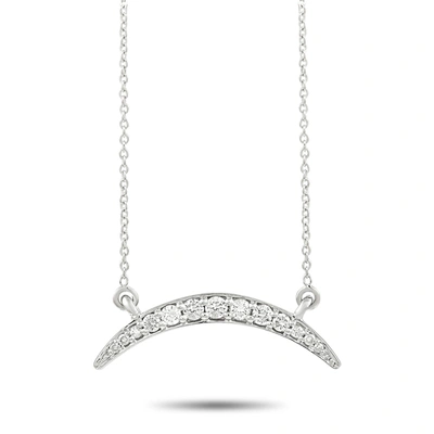 Non Branded Lb Exclusive 14k White Gold 0.16 Ct Diamond Necklace In Silver