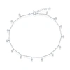 Simona Bezel Cz Charms Anklet In Silver