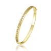 Rachel Glauber 14k Gold Plated Cubic Zirconia Bangle Bracelet In Gold