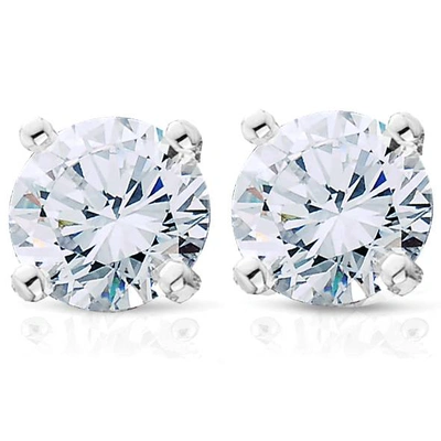 Pompeii3 3/4ct Diamond Studs Earrings Platinum In Silver