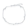 Simona Sterling Silver Dolphins Anklet In White