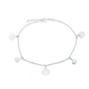 SIMONA STERLING SILVER ALTERNATING FLAT & PUFFED SEASHELL ANKLET