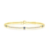 SIMONA STERLING SILVER CZ EVIL EYE TENNIS ANKLET - GOLD PLATED