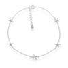 Simona Sterling Silver Starfish Anklet In White