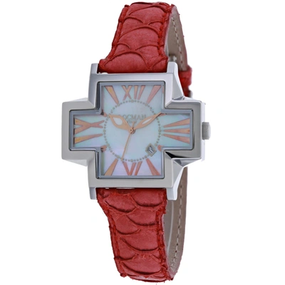 Locman Women's Mother Of Pearl Dial Watch In Red