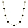 THE LOVERY MINI ONYX CLOVER NECKLACE