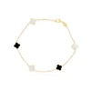 THE LOVERY MINI MOTHER OF PEARL AND ONYX CLOVER BRACELET