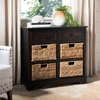 Safavieh Herman Storage Unit With Wicker Baskets In Brown