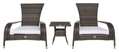 Safavieh Edna Outdoor 3pc Lounge Set In Grey