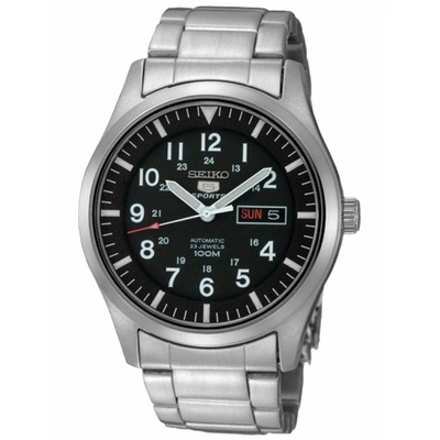 Seiko Men's Automatic 5 Sports Stainless Steel Bracelet Watch 43mm In Black