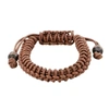 STEPHEN WEBSTER NO REGRETS SILVER TIPPED WOVEN LEATHER BROWN BRACELET