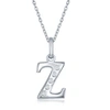 Simona Sterling Silver 0.03cttw Diamond 'h' Initial Pendant W/chain In Silver