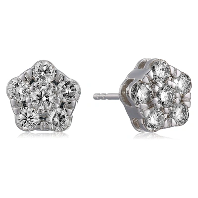 Vir Jewels 1 Cttw Diamond Stud Earrings In 14k White Gold I1-i2 Clarity With Push-backs In Silver