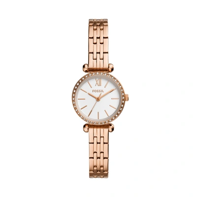 Fossil Women's Tillie Mini Three-hand, Rose Gold-tone Stainless Steel Watch In Pink