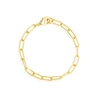 Adornia 14k Gold Plated Paper Clip Chain Bracelet In White