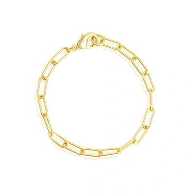 ADORNIA CHUNKY PAPER CLIP CHAIN BRACELET GOLD