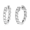 Vir Jewels 1/4 Cttw 12 Stones Round Cut Lab Grown Diamond Hoop Earring .925 Sterling Silver Prong Set 2/3 Inch In Silver