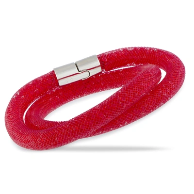 Swarovski Stardust Red Crystals Double Bracelet 5185873-s- Small In Multi-color