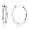 Vir Jewels 1/4 Cttw Diamond Hoop Earrings .925 Sterling Silver 30 Stones Prong Set 3/4 Inch In Silver