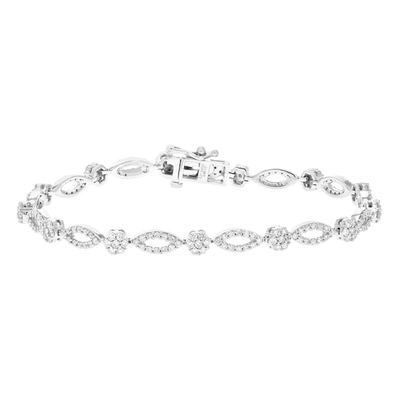 Vir Jewels 2 Cttw Round Lab Grown Diamond Tennis Bracelet .925 Sterling Silver Prong Set