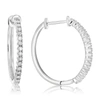 Vir Jewels 1/4 Cttw Diamond Hoop Earrings .925 Sterling Silver 30 Stones Dangle 3/4 Inch In Silver