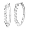 Vir Jewels 1/5 Cttw Round Lab Grown Diamond Hoop Earrings .925 Sterling Silver Prong Set 1 Inch In Silver