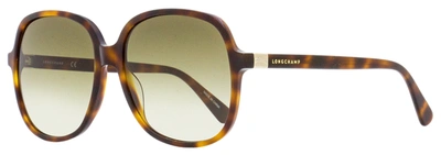 Longchamp Women's Square Sunglasses Lo668s 214 Havana 58mm In Brown