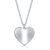Simona Sterling Silver Diamond Heart Necklace In Silver