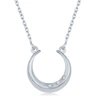 Simona Sterling Silver Diamond Horseshoe Necklace In Silver