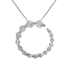 Vir Jewels 1/4 Cttw Diamond Journey Circle Pendant Necklace 14k White Gold With Chain In Silver
